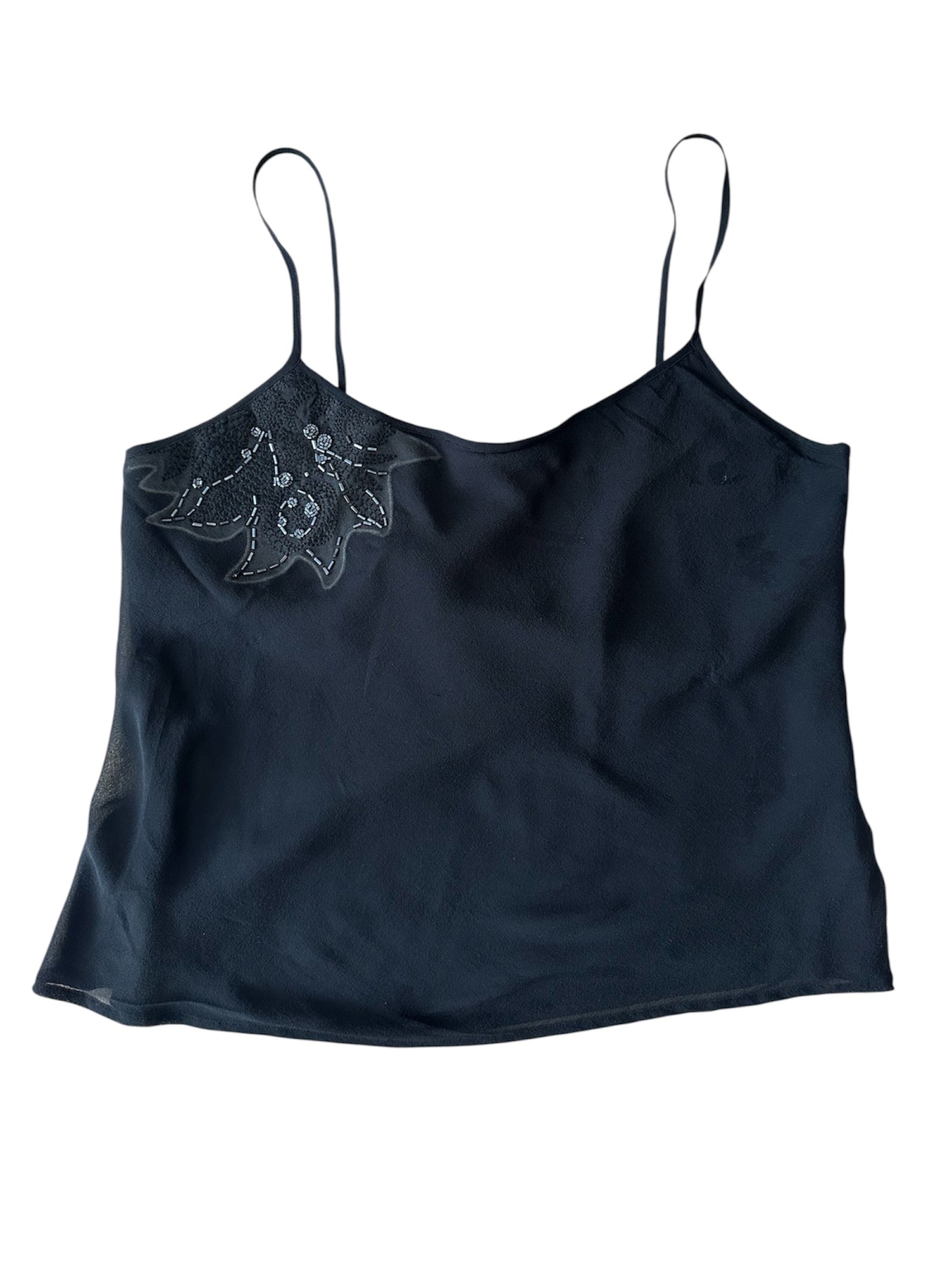 Blu Charme - %100 İpek Siyah Bluz - Pantolon Takım