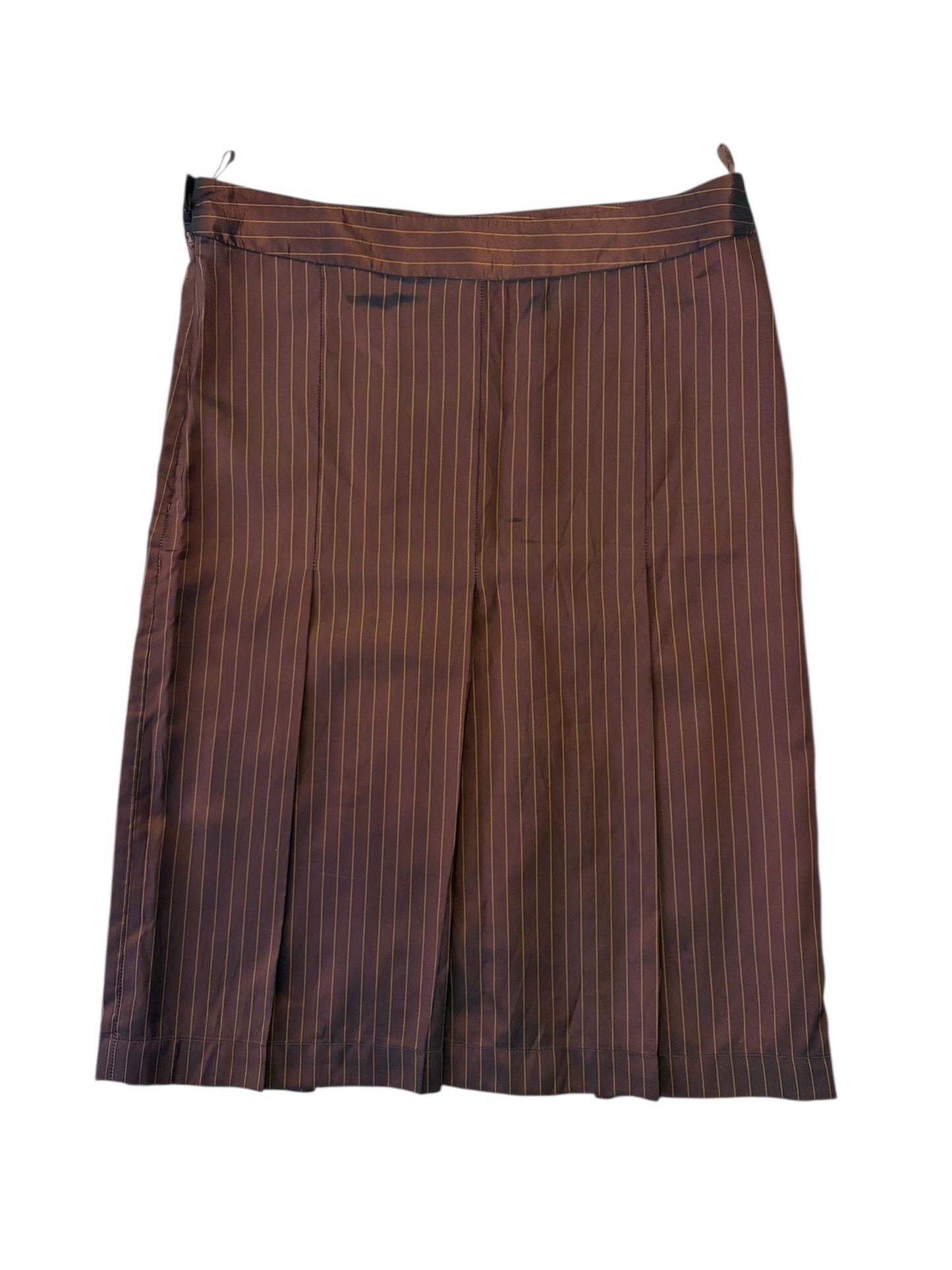 Vakkorama - Çizgili Kahverengi Etek