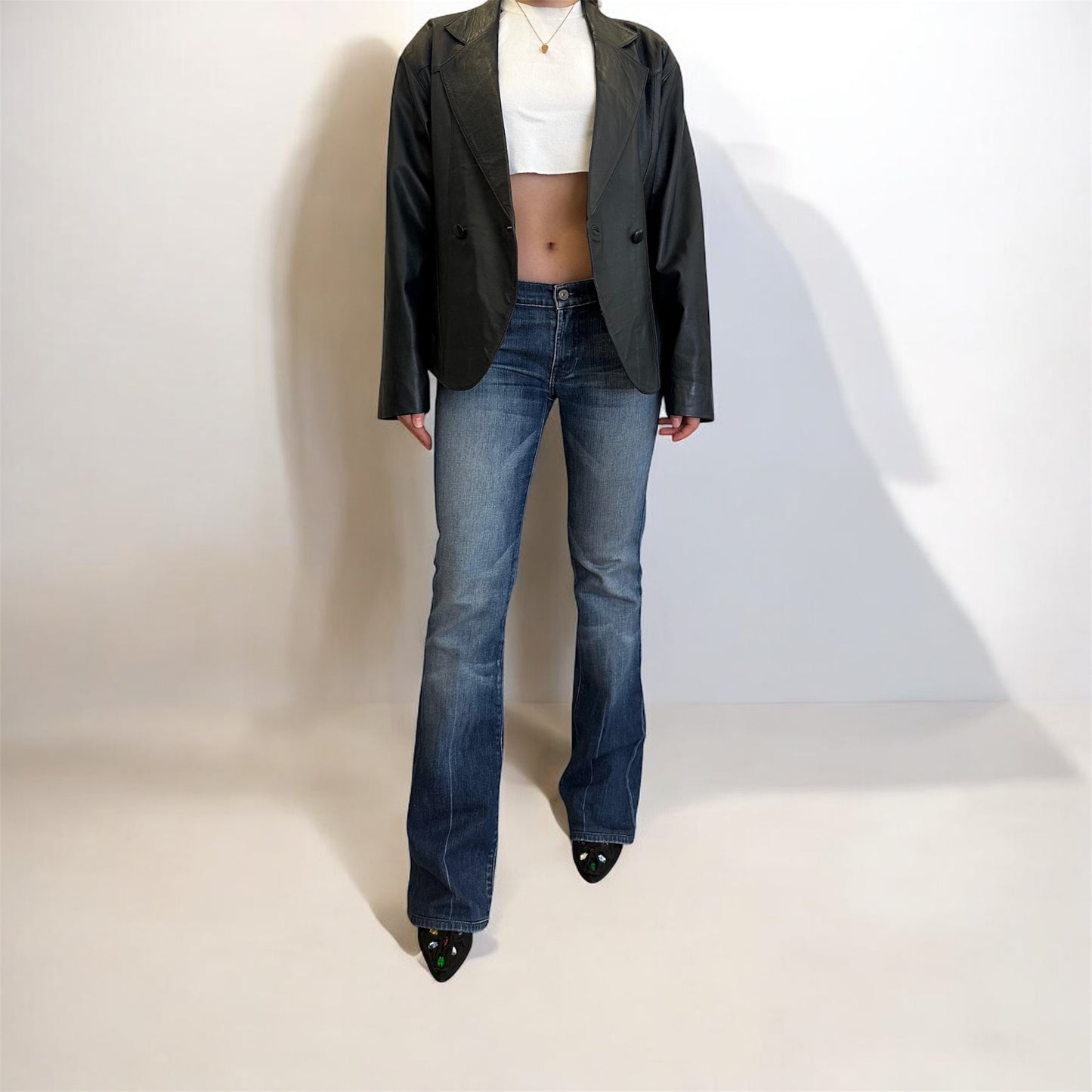 JILD - Siyah Vintage Deri Ceket
