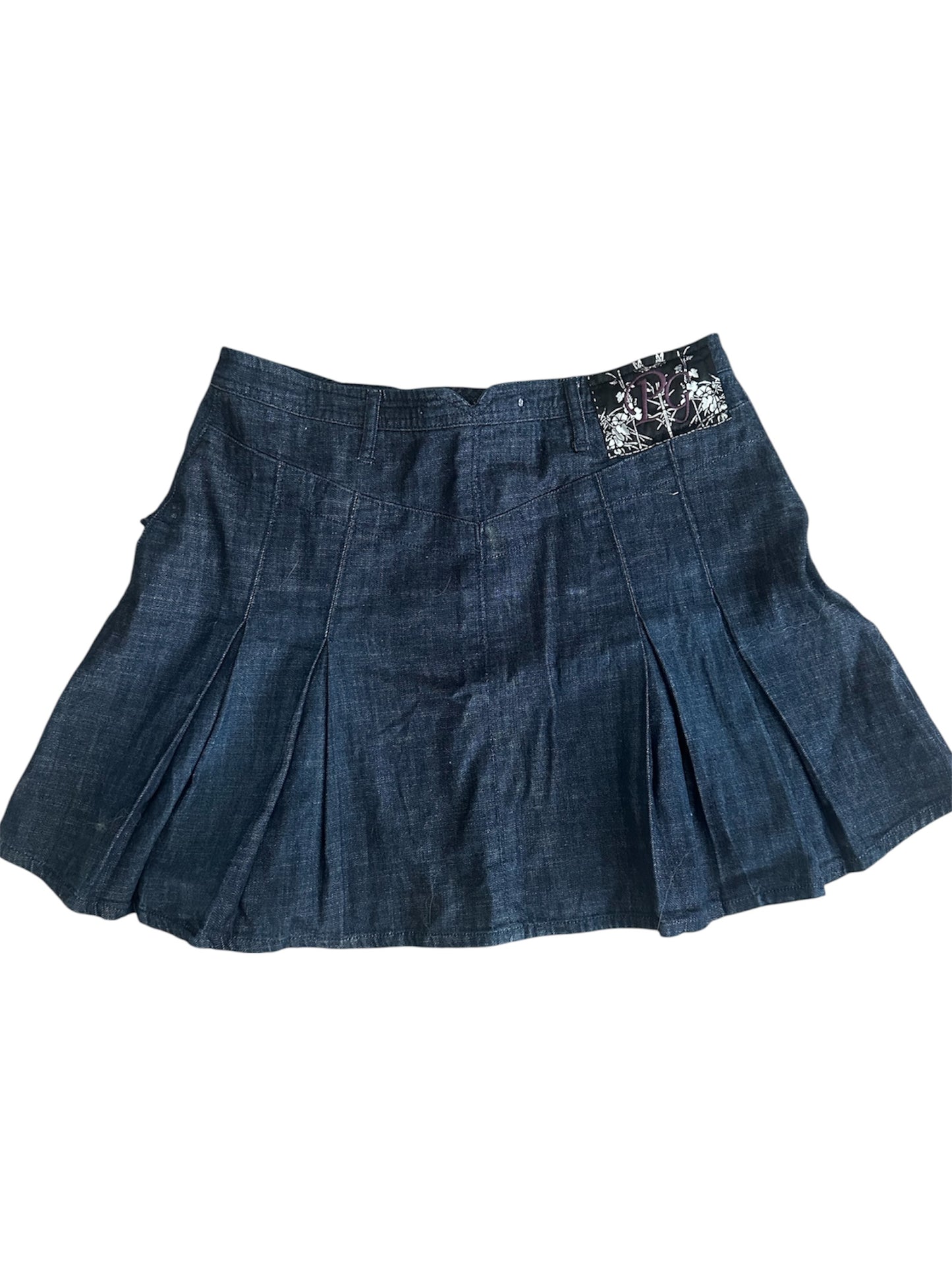 Polo Garage - Pileli Denim Etek