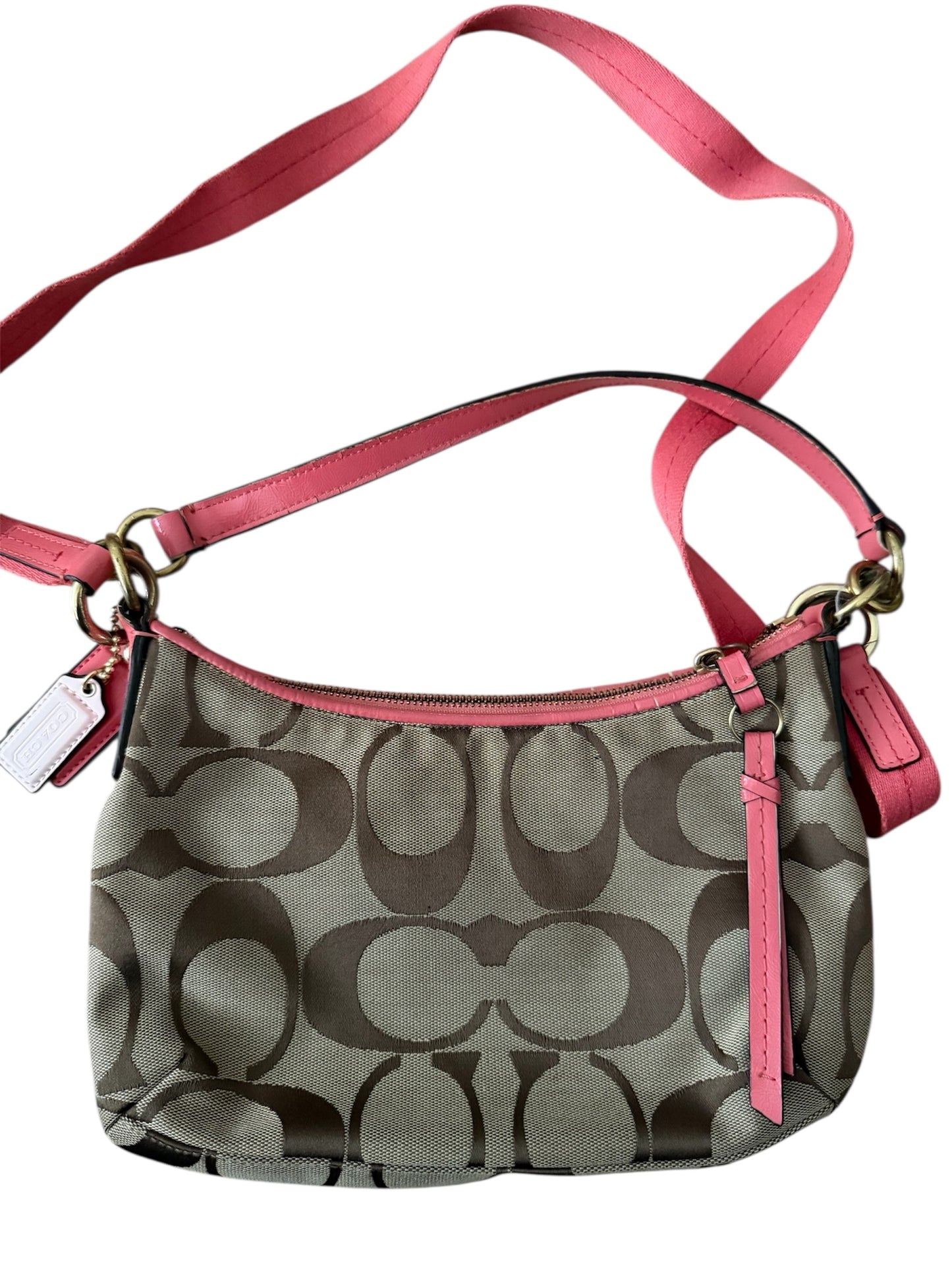 Coach - Pembe Şeritli Çanta