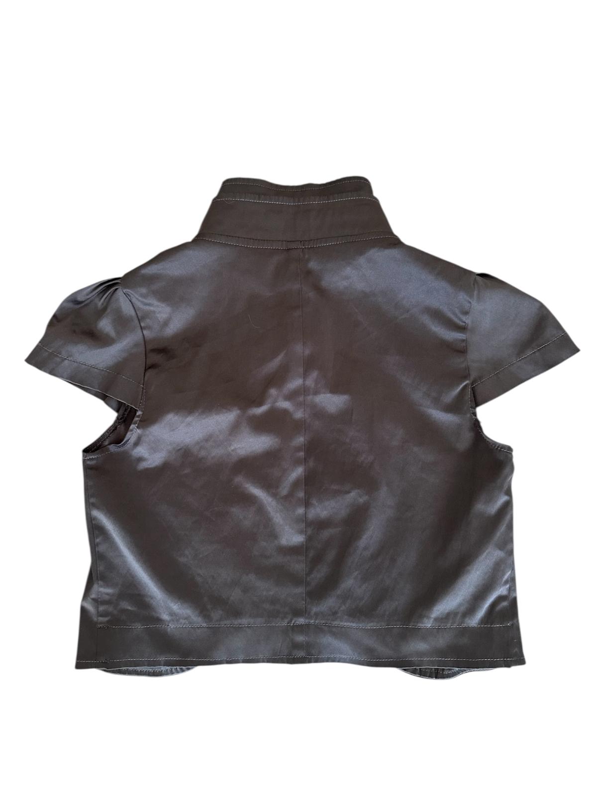 Kahverengi Vintage Crop Blazer