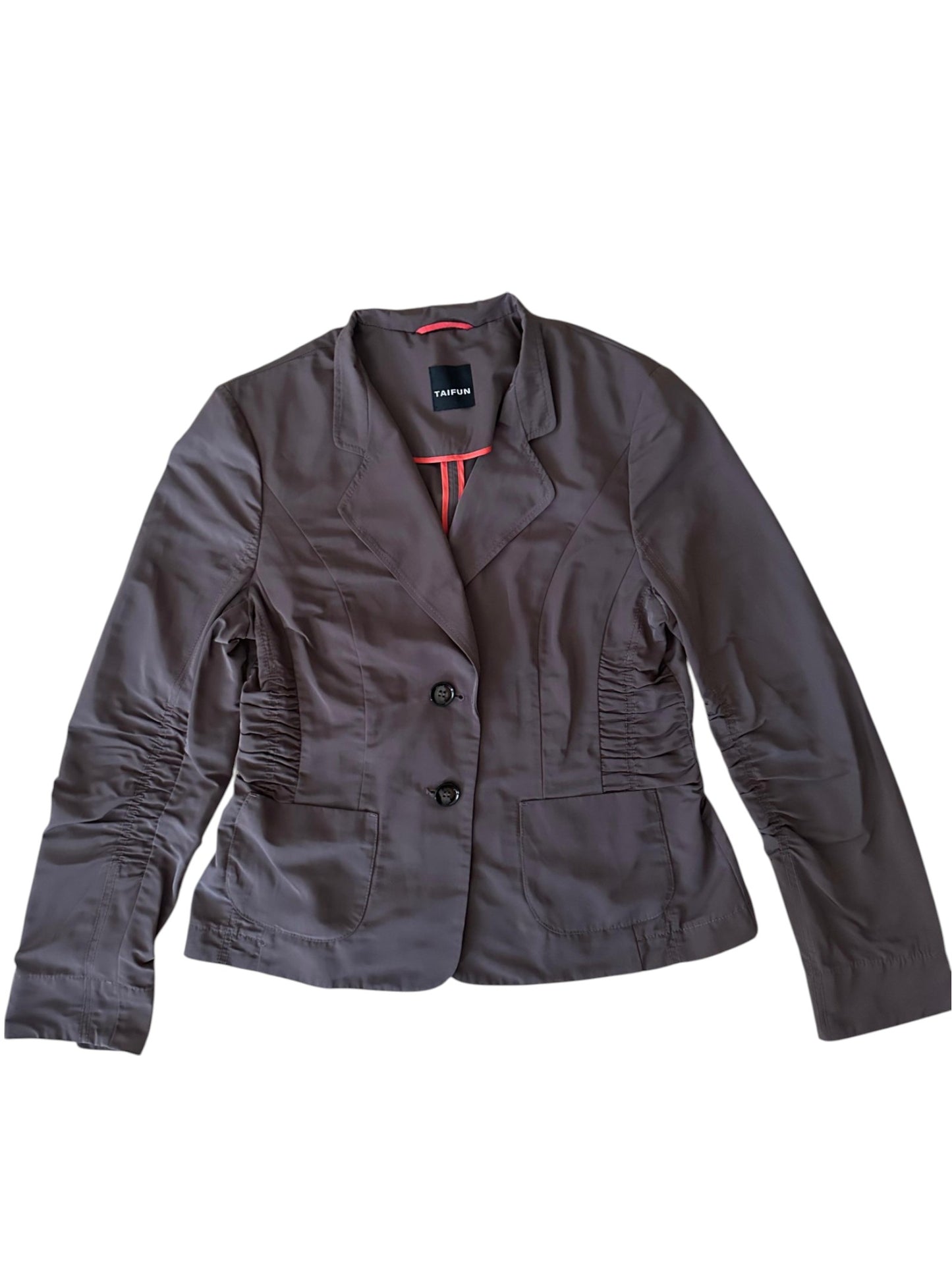 Taifun - Kahverengi Beli Büzgülü Blazer