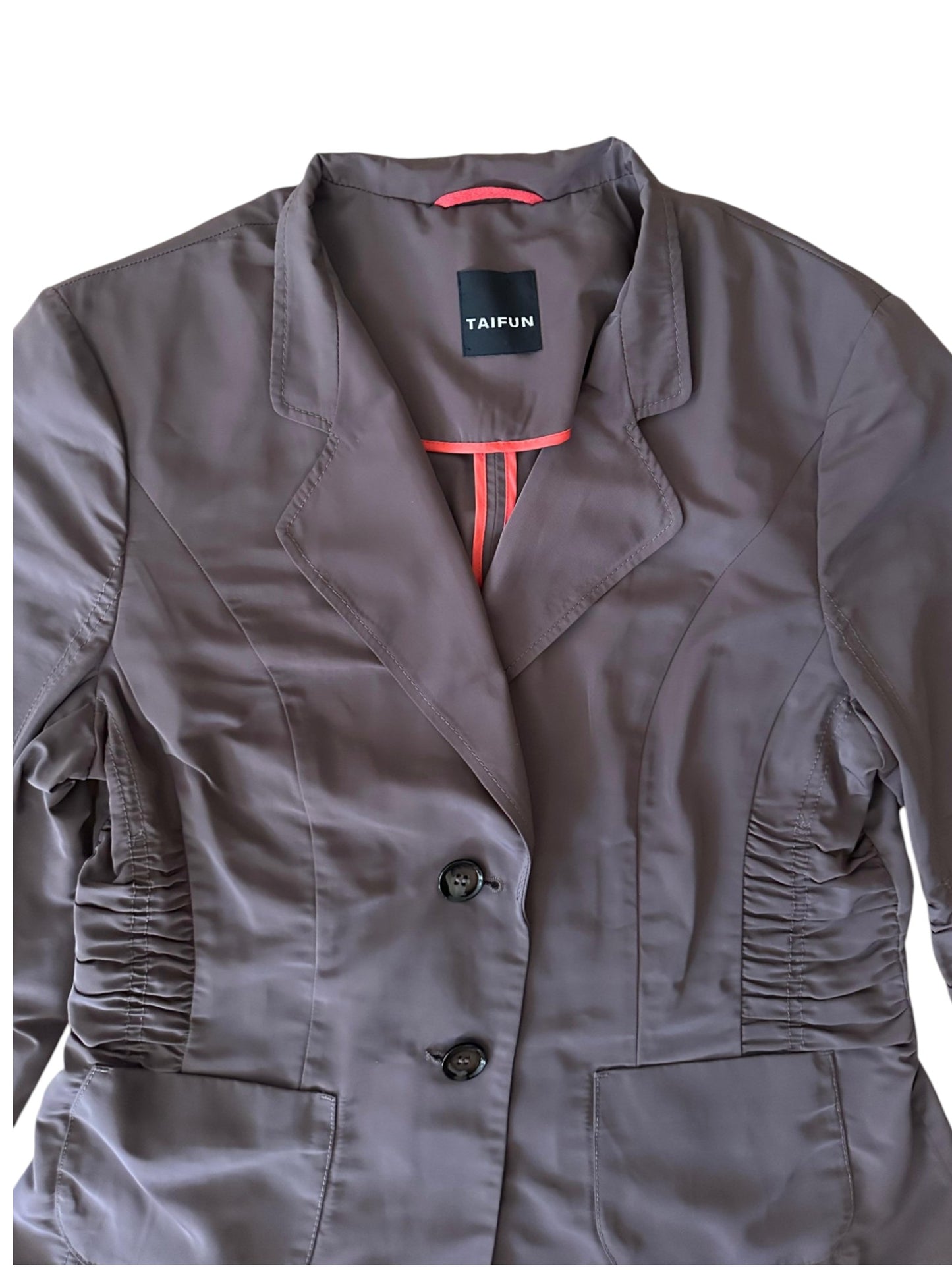 Taifun - Kahverengi Beli Büzgülü Blazer