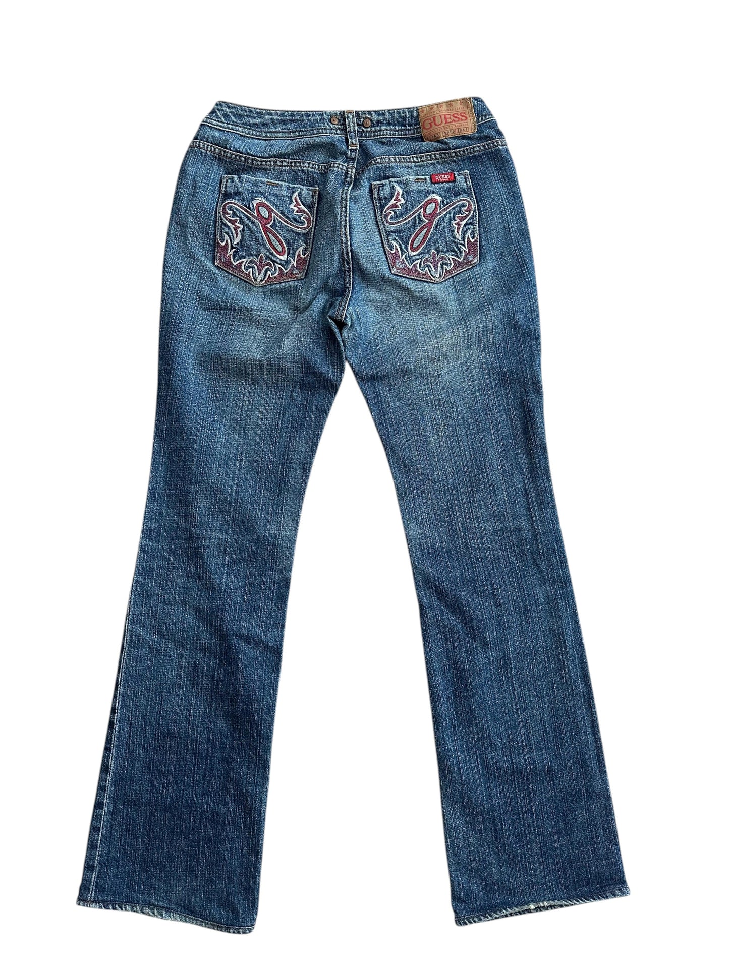 Guess - Arkası Kırmızı İşleme Detaylı Jean