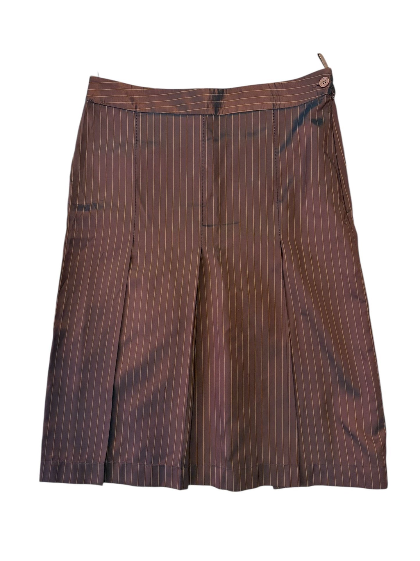 Vakkorama - Çizgili Kahverengi Etek