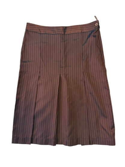 Vakkorama - Çizgili Kahverengi Etek
