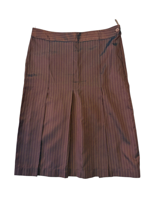 Vakkorama - Çizgili Kahverengi Etek