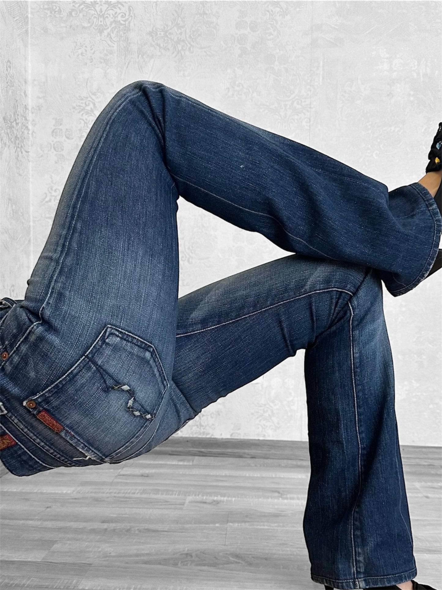 7 For All Mankind - Nakış Detaylı Düşük Bel Jean