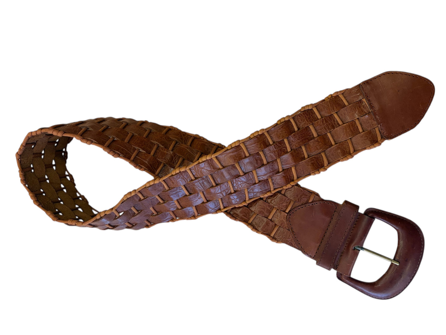 Gerçek Deri Örgü Kemer