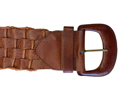 Gerçek Deri Örgü Kemer