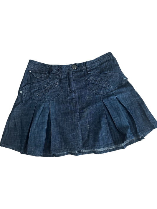 Polo Garage - Pileli Denim Etek