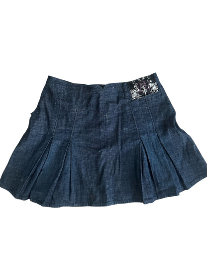 Polo Garage - Pileli Denim Etek