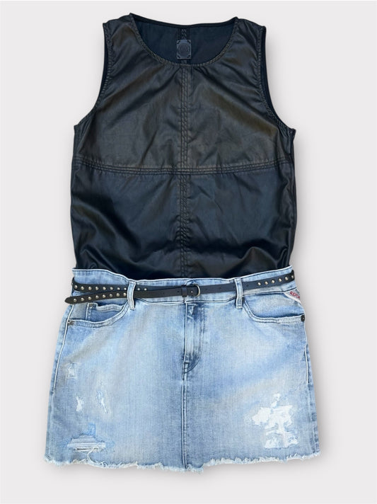 Replay - Denim & Leather Elbise