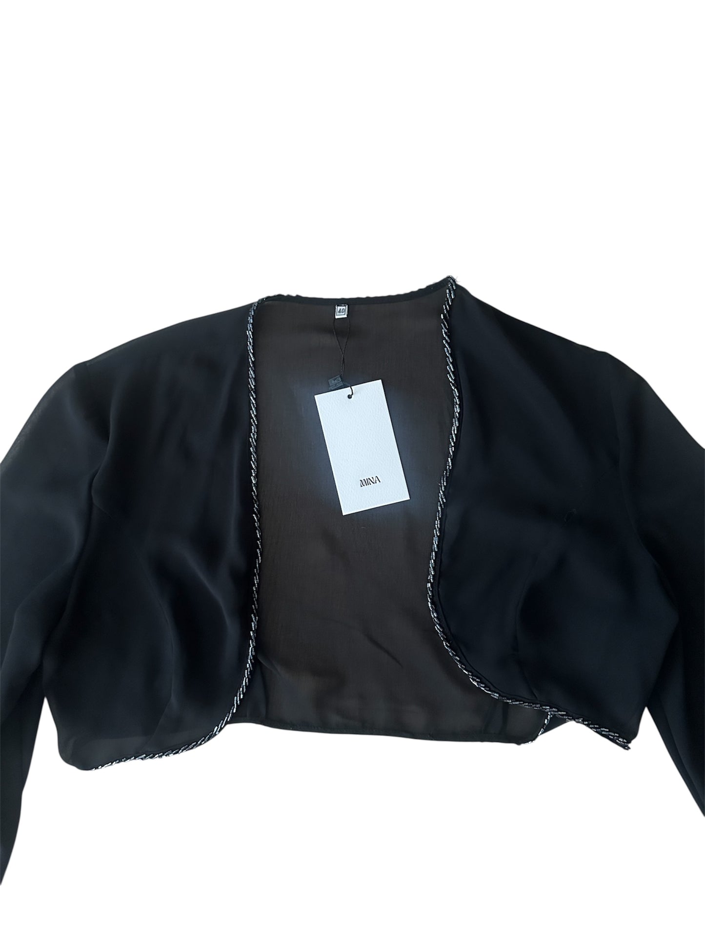 Siyah Tül Payetli Bolero