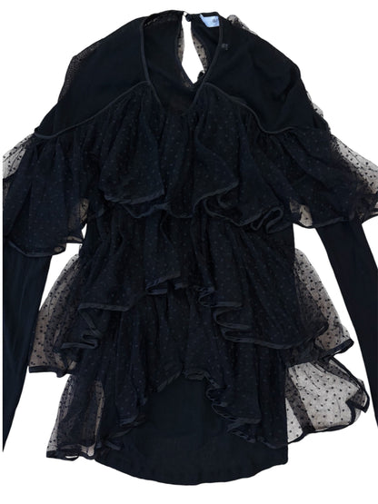 Givenchy - Puantiyeli Fırfırlı İpek Bluz