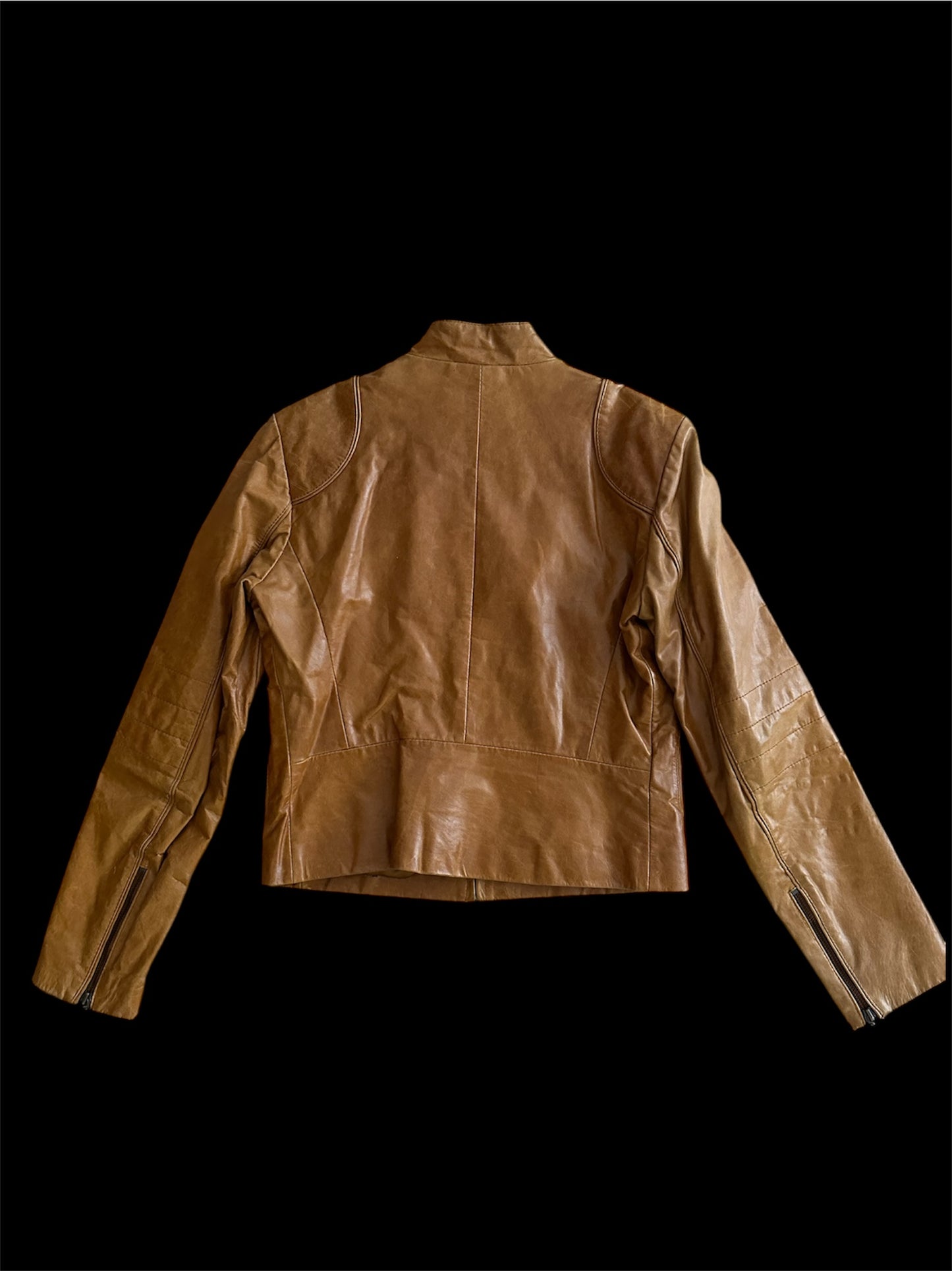 Taba Vintage Deri Ceket