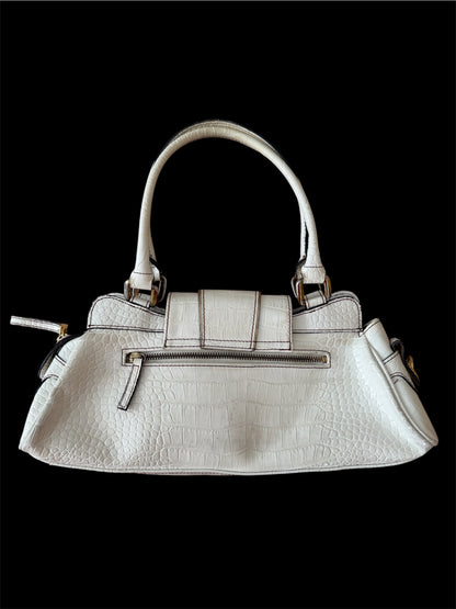 Guess - Beyaz Deri Vintage Çanta