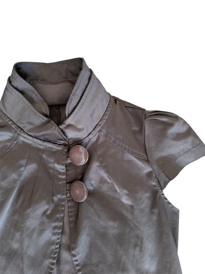 Kahverengi Vintage Crop Blazer