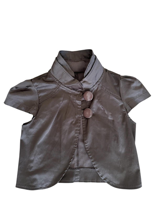 Kahverengi Vintage Crop Blazer