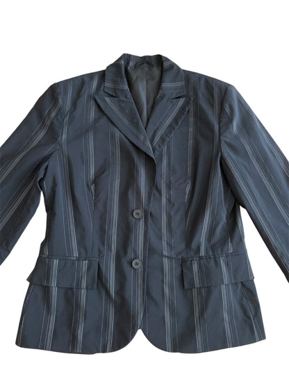 Arkası İşleme Detaylı Çizgili Vintage Blazer