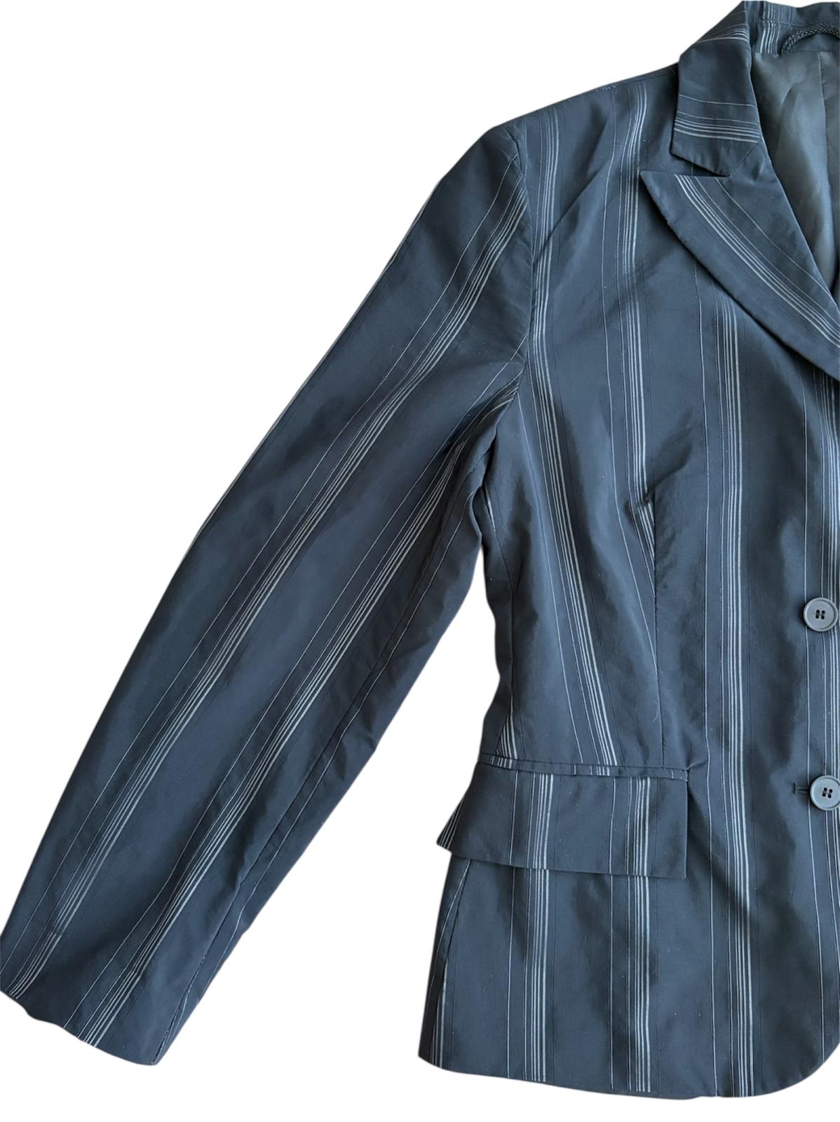 Arkası İşleme Detaylı Çizgili Vintage Blazer