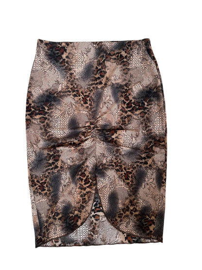Leoparlı Yırtmaçlı Etek