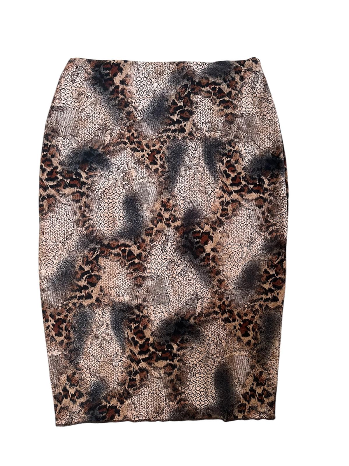 Leoparlı Yırtmaçlı Etek
