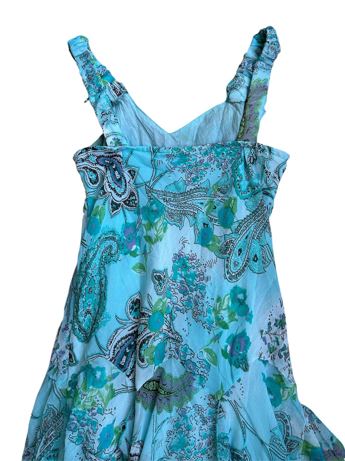 Sky Blossom Fırfır Detaylı Elbise