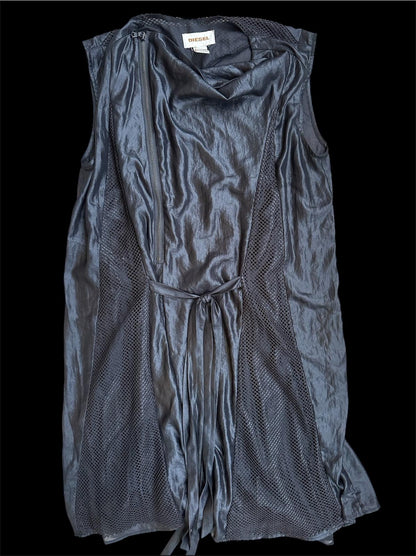 Diesel - Vintage Fermuar & File Detaylı Siyah Elbise