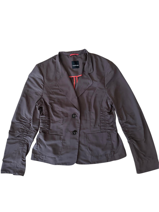 Taifun - Kahverengi Beli Büzgülü Blazer