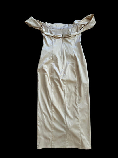 Butter Yellow Yırtmaçlı Vintage Elbise