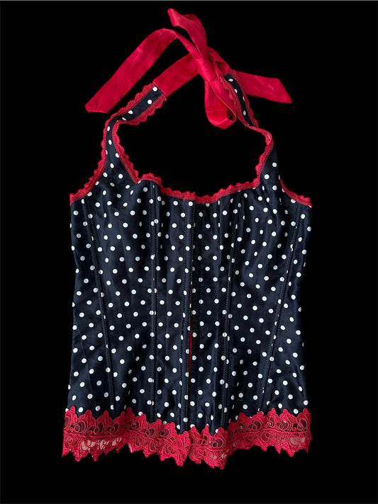 Puantiyeli Vintage Korse