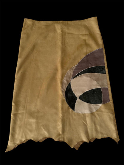 Vintage Süet Taba Etek
