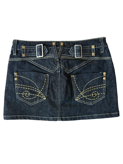 Arkası İşleme Detaylı Denim Etek