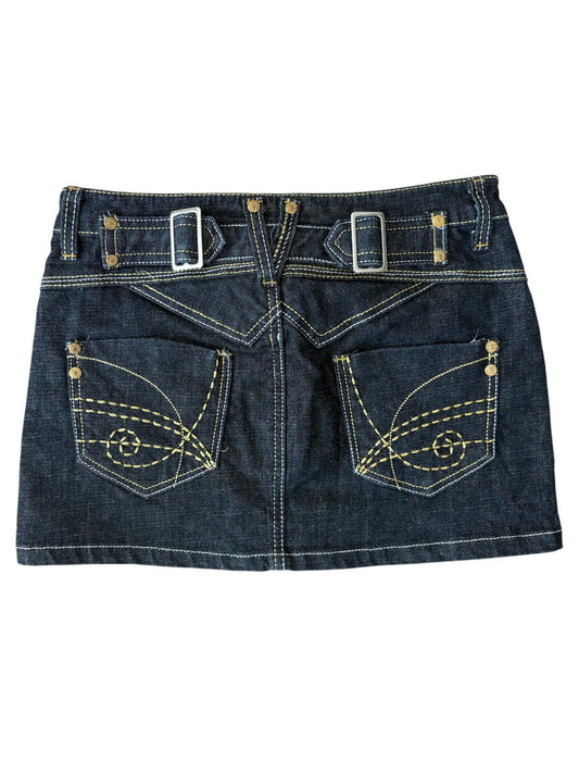 Arkası İşleme Detaylı Denim Etek