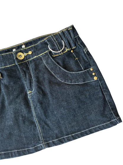 Arkası İşleme Detaylı Denim Etek