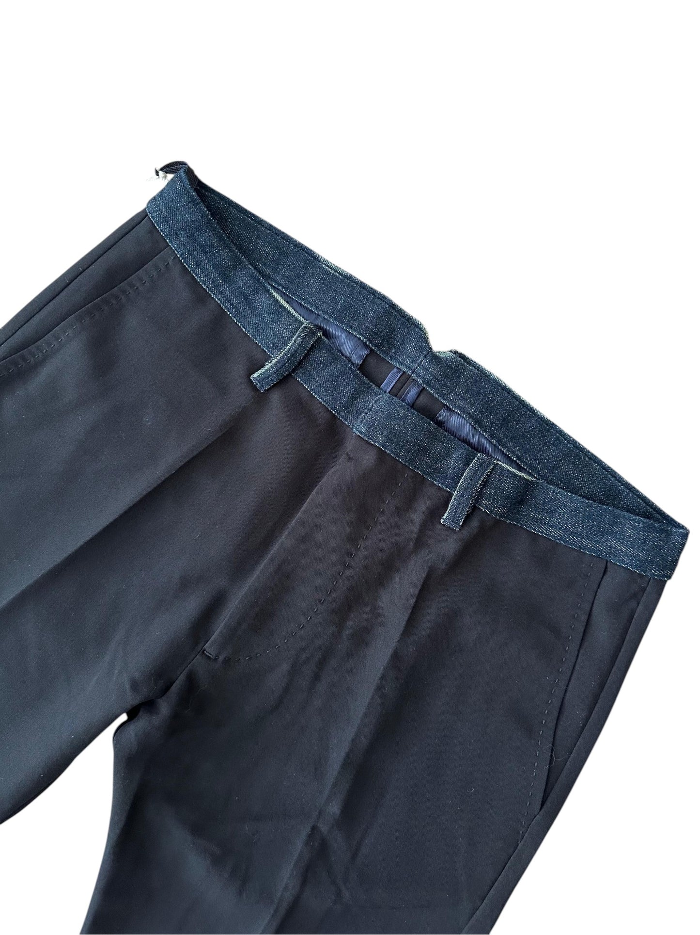 Diesel - Beli Kot Detaylı Siyah Kumaş Pantolon