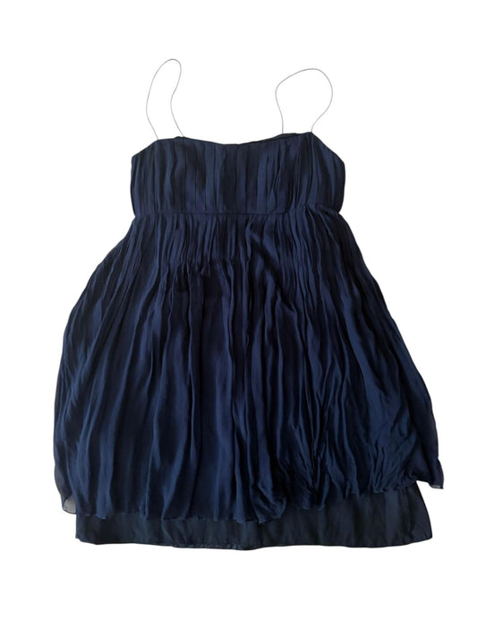 Vera Wang - %100 İpek Lacivert Mini Elbise