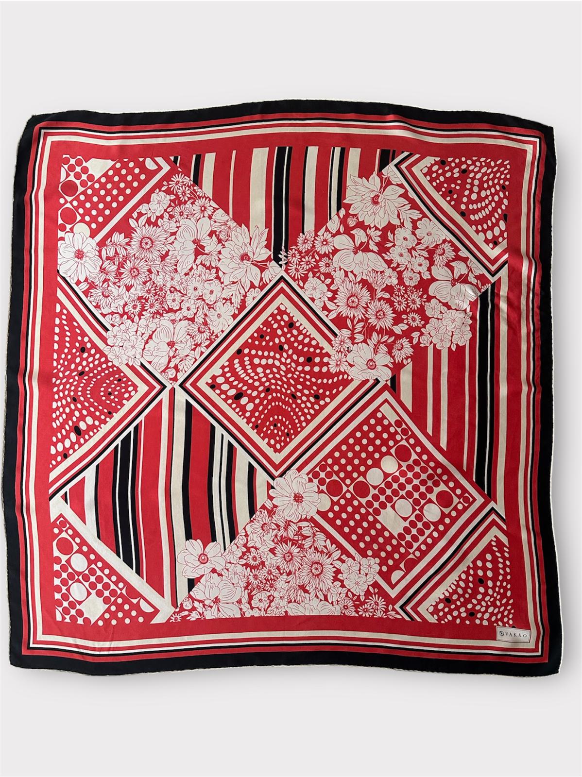 Vakko - %100 İpek Vintage Eşarp